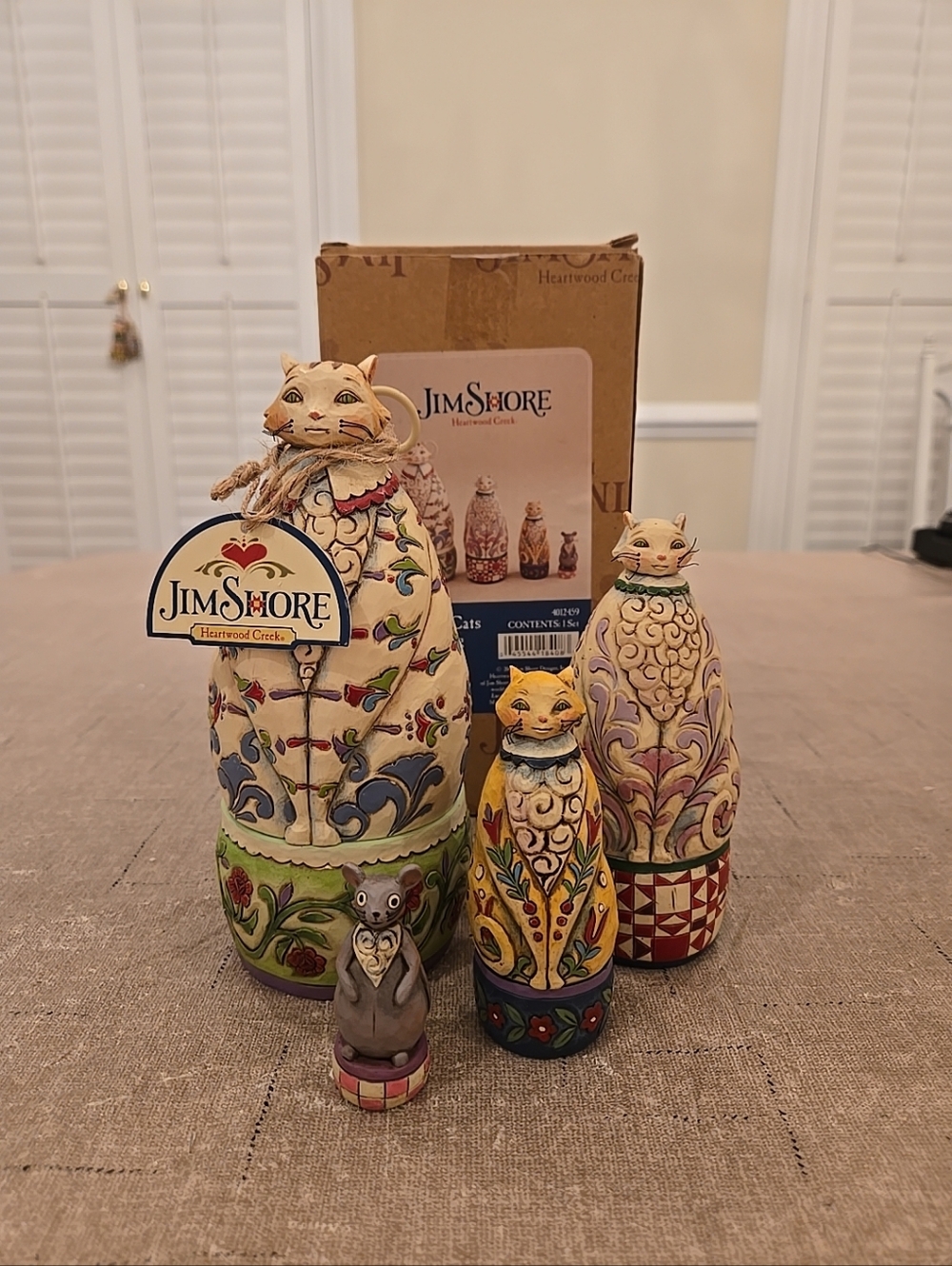 Jim Shore "Set Of 4 Cats Nesting Boxes" Figurines ORIGINAL BOX